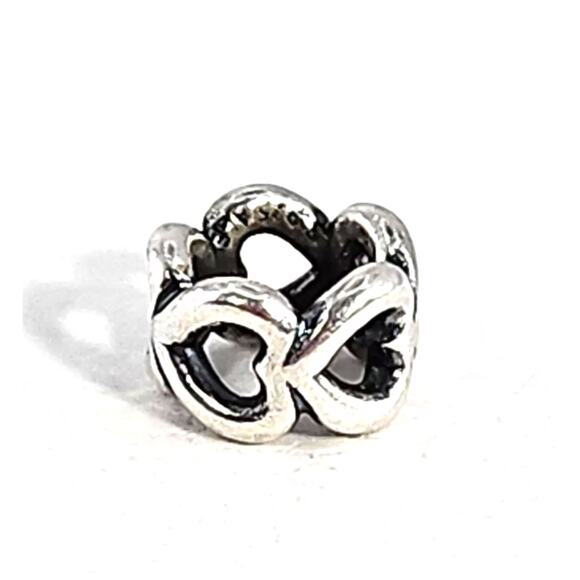 PANDORA Retired Sterling Silver Open Heart Spacer - 790454 - Picture 4 of 4